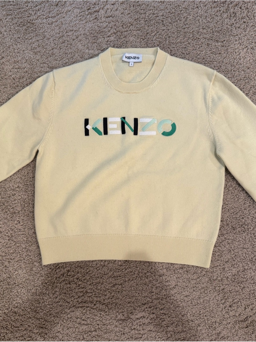 Kenzo Cream Knit Logo Sweater